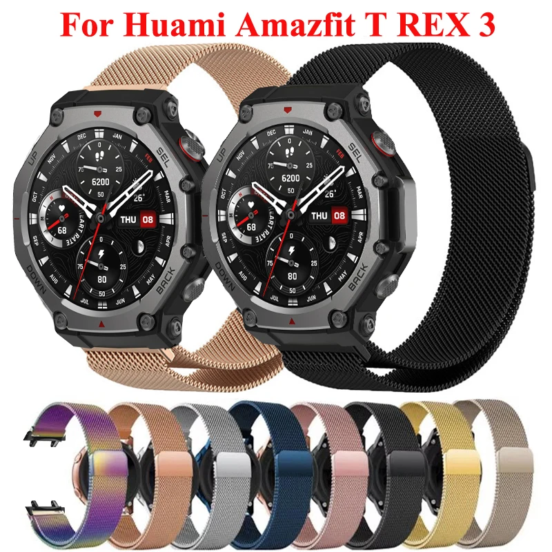 Edelstahl Milanese Für Amazfit T REX 3 Smartwatch Magnetische Schleife Strap Für Amazfit T-Rex 3 Metall Armband armband Correa