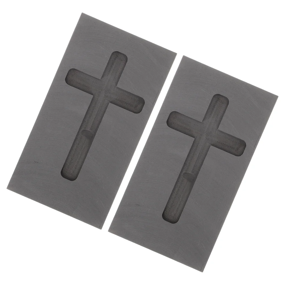 2 Pcs Jewelry Metal Casting Molds Graphite Ingot Crucibles Melting Tools Black Supplies