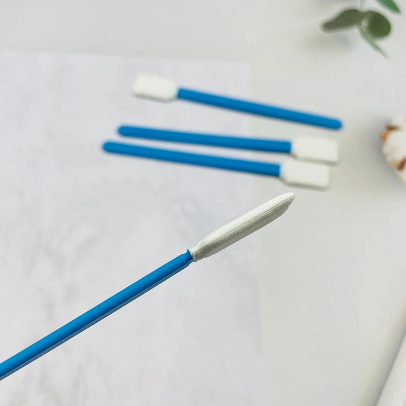 125mm Double-Layer Polyester Swab - Flat Lint-Free Tip - for Wafer Chuck, Photomask, Stepper Lens & Wire Bonder