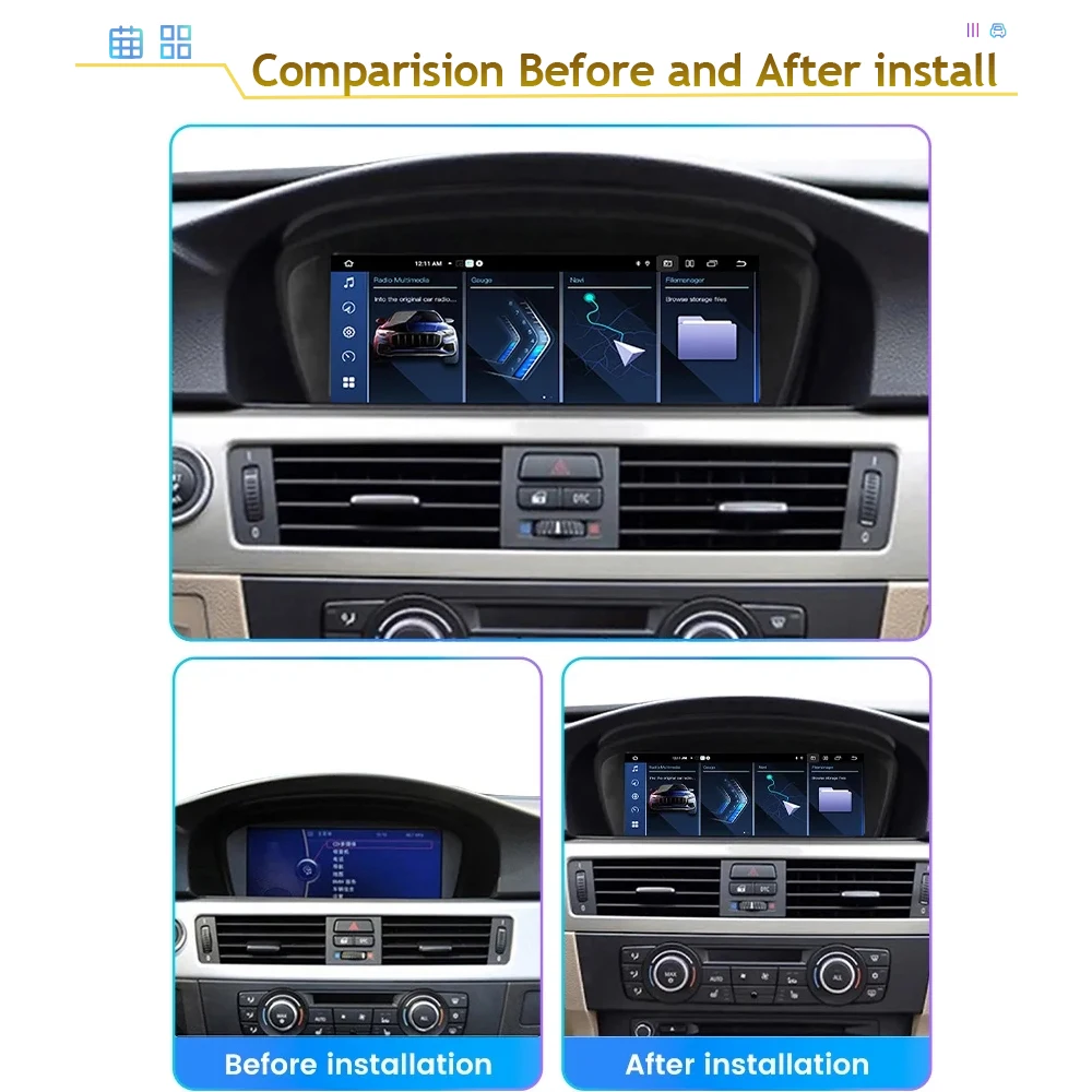 Carplay Android Car Radio Player Pantalla GPS Navigation 2din For BMW SERIE 5 CCC E60 E61 E63 E64 E90 E91 E92 CIC