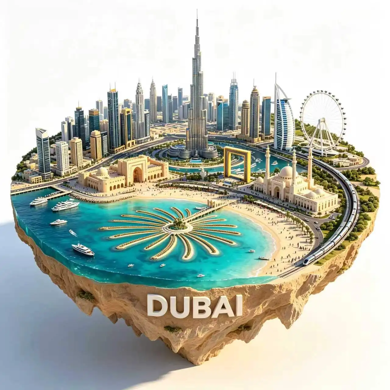 Imanes de nevera de Dubái, material de aleación metálica, Torre Burj Khalifa, Burj Al Arab, pegatinas para nevera, regalos de boda, decoración del hogar