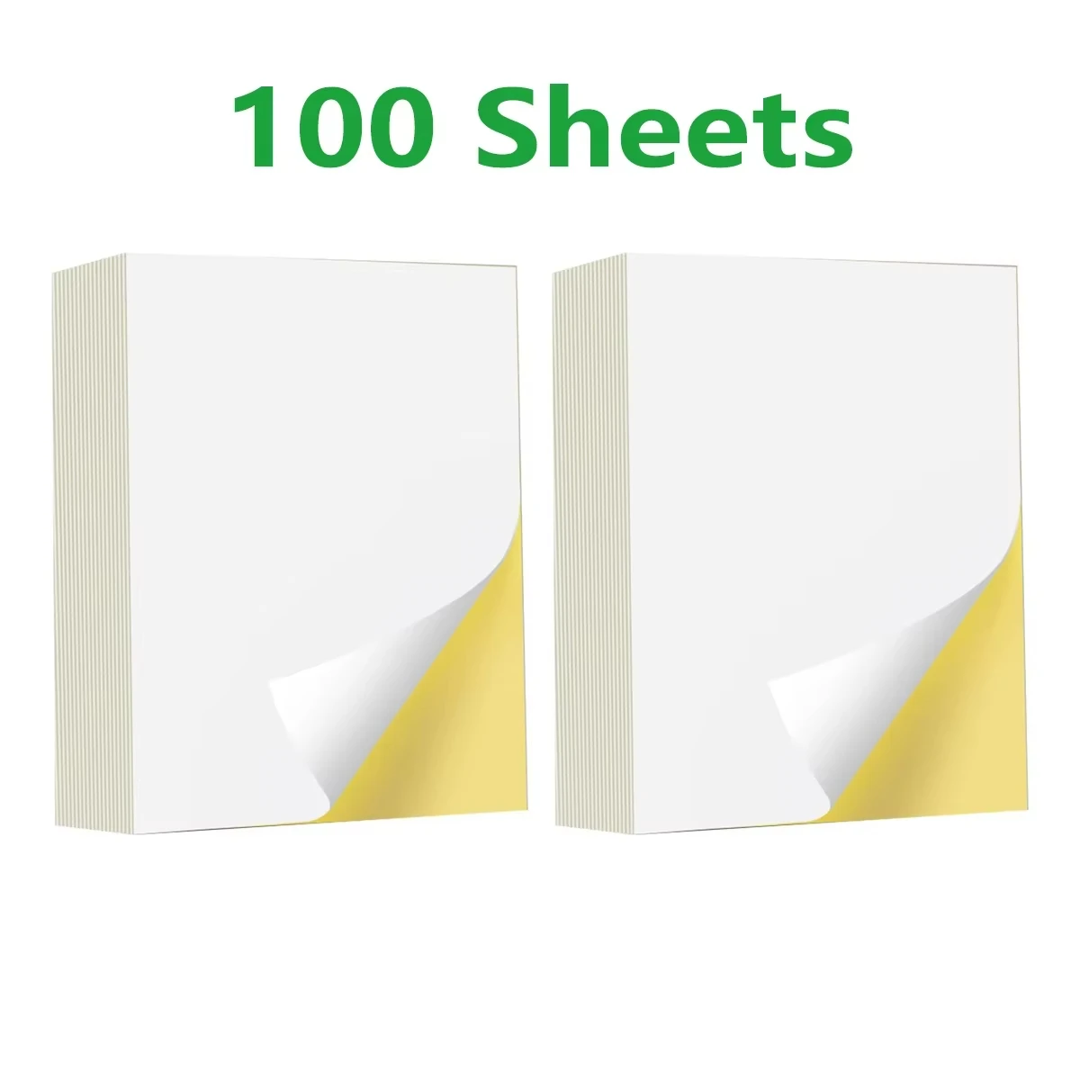 100 Sheets A4 Self-Adhesive Printing Paper White Label Sticker Glossy/Matte For Color Laser/Inkjet Printing Office Printing