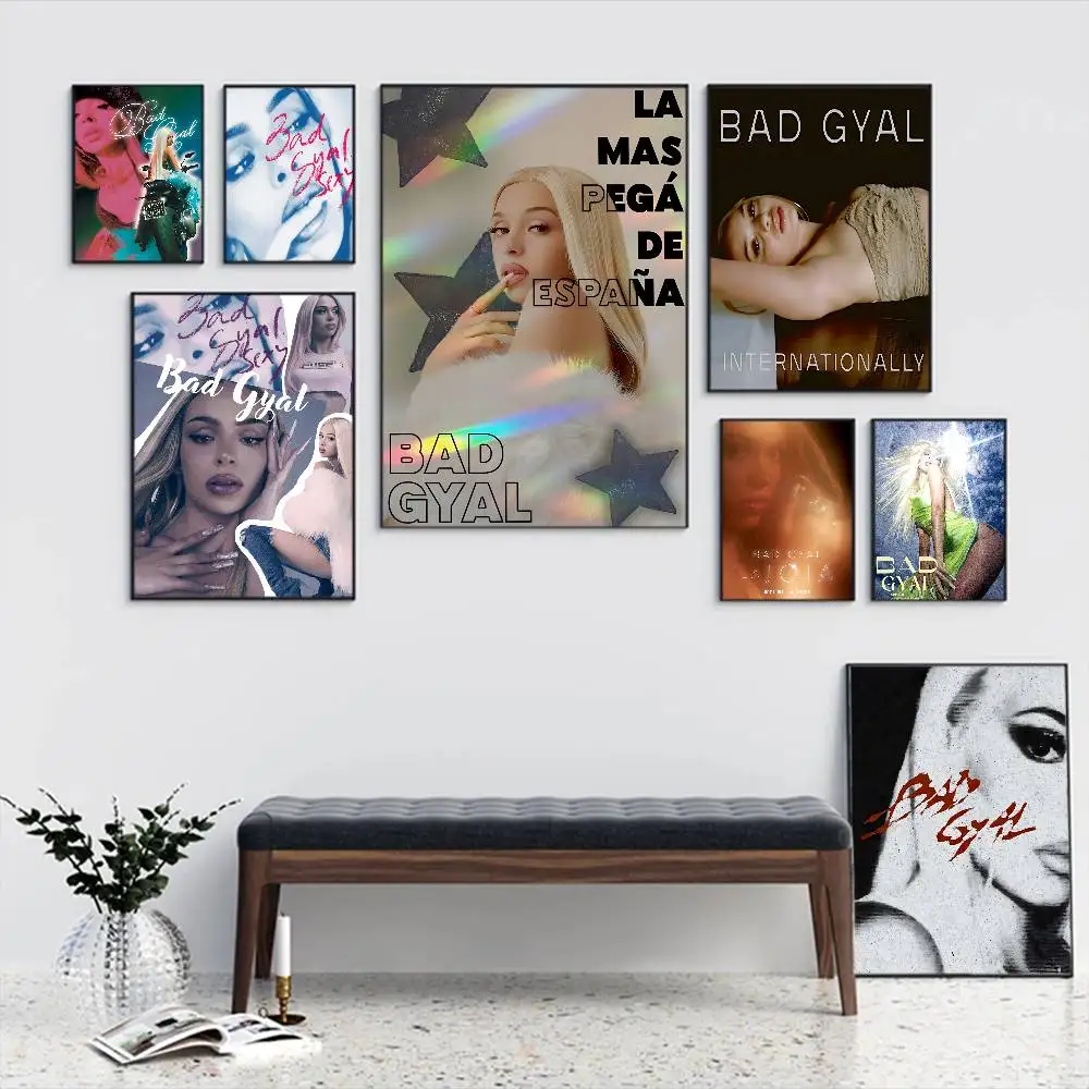 Singer B-Bad G-Gyal La J-Joia Movie Sticky Posters Vintage Room Home Bar Cafe Decor Vintage Decorative Painting