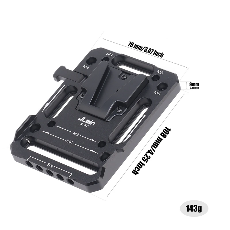 لوحة قرصة لواجهة البطارية من نوع Jlwin-V ، مشبك أنبوب قضيب دليلي 15 ، قاعدة ثابتة ، تصوير ، مجموعة تثبيت سهلة ، 78x134 مم