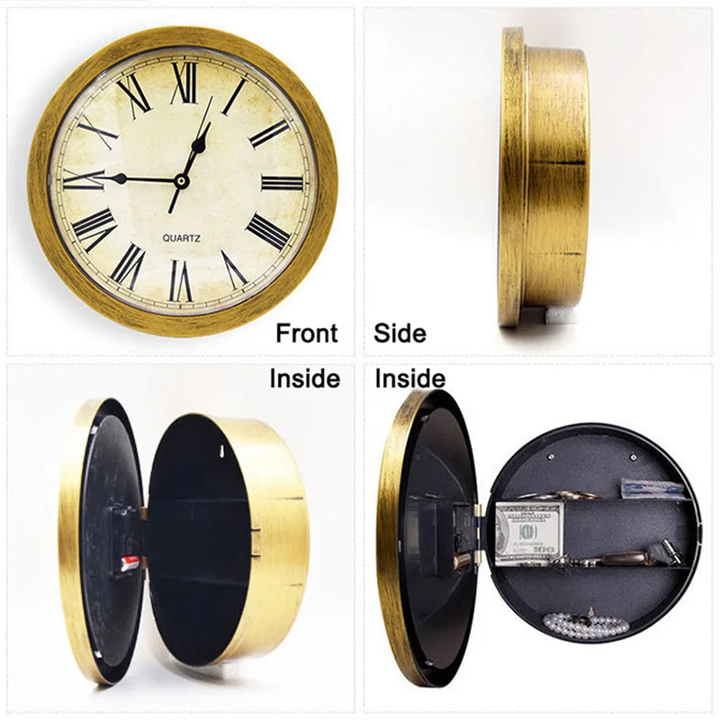 Hidden Safe Box Vintage Wall Clock Safety Box Secret Secuirty Box Money Jewellery Stuff Storage Home Office Cash Safe Decoration