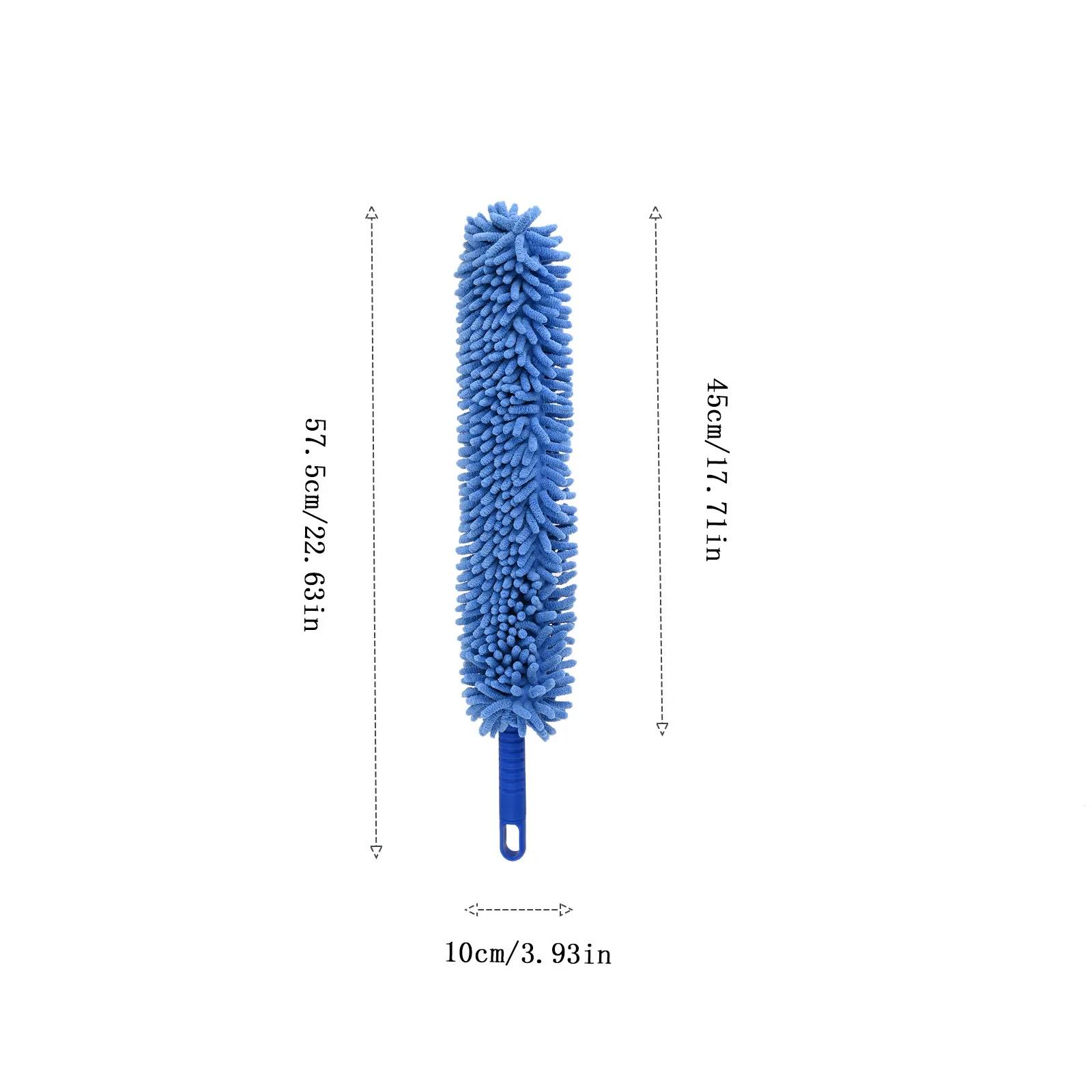 1pc Bendable Chenille Duster Brush Flexible Handle 57.5cm Blue Washable Microfiber Cloth Home Car Fan Window Ceiling Furniture