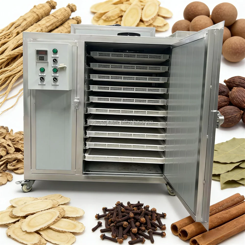 Vacuum Dehydrator for Fruit Vegetable Pepper Mango Flower Tea Meat Seafood Drying Customized High Efficiency Tray Dryer Machine