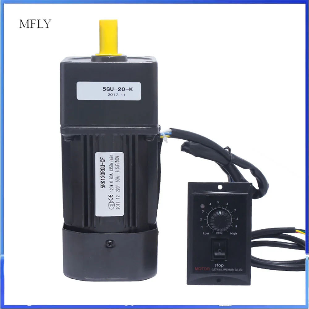 2.7RPM-460RPM AC Gear Reducer Motor 5RK120RGU- CF with Speed regulator Adjustable speed CW CCW 120W 220V