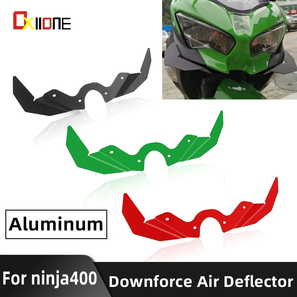 

2018-2024 2023 FOR KAWASAKI NINJA400 Ninja 400 Downforce Air Deflector Motorcycle Accessories Front Fender Decoration Nose Beak