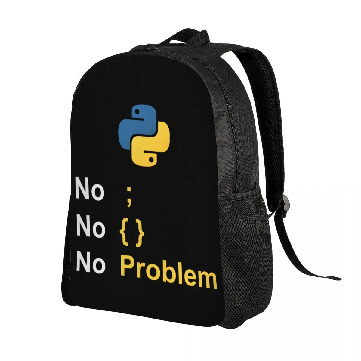 Mochila con programador de Python divertido para hombres y mujeres, bolsa de libros básica para la Escuela Universitaria, programación de idiomas, bolsas de codificador