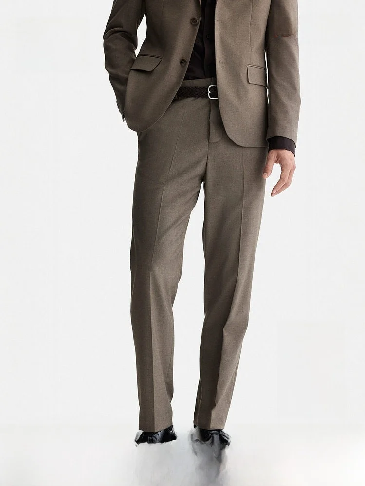 

H&M Men's Standard Fit West Pants 1262464 Long Business Gentleman Style Polyester Fiber 65% Rayon 33% Spandex 2% Winter 2025