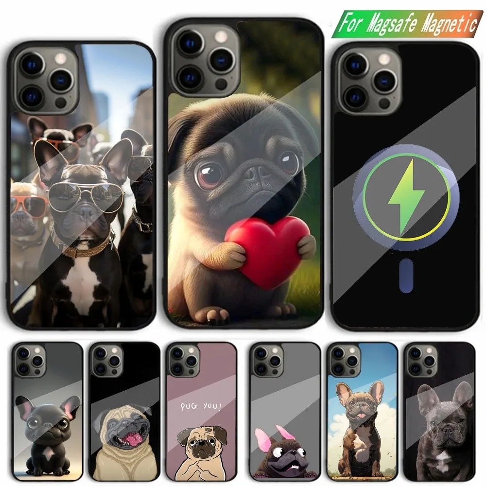 Animal French Bulldog Dog Phone Case For iPhone 15,14,13,12,11,Plus,Pro,Max Mini Magsafe Magnetic Wireless Charging