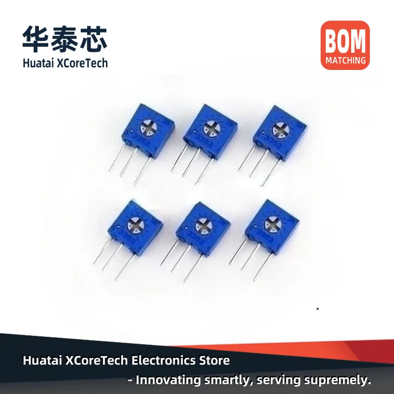 10PCS.3266 Glass Glaze Square Trimming Potentiometer 3266W-1-105LF 1MOhm 3266W-1-204LF 200KOhm 3266W-1-504LF 500KOhm