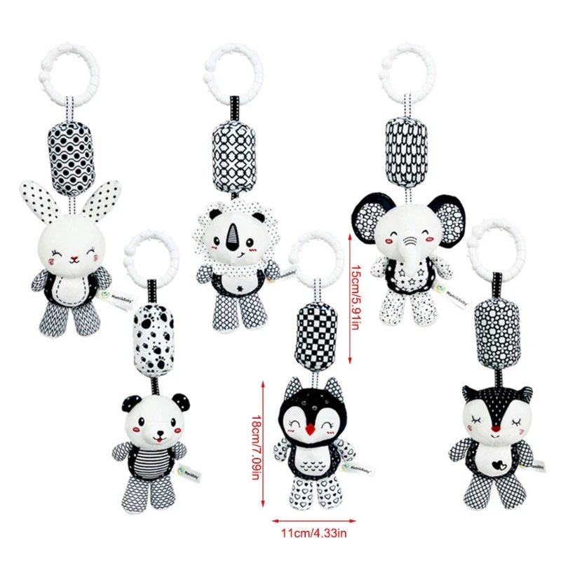 Culla sensoriale Giocattolo mobile per neonato Morbido peluche Culla Mobile Sonaglio Passeggino Appeso Animale Massaggiagengive