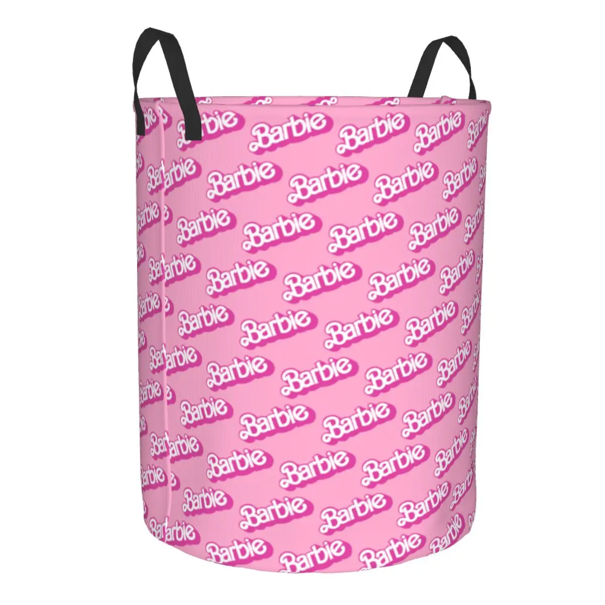 Custom Barbie Logo Laundry Basket Collapsible Large Capacity Clothes Storage Bin Disney Baby Hamper