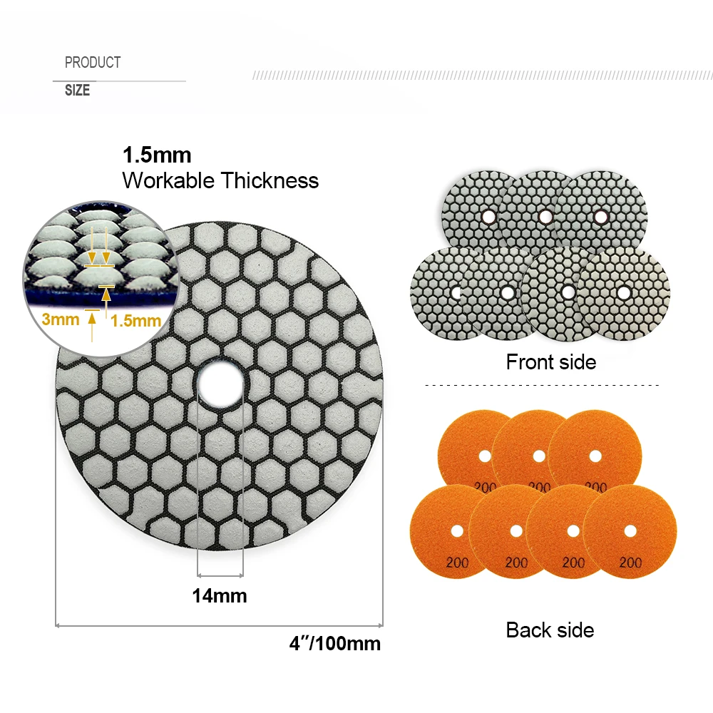 SHDIATOOL – tampons de polissage diamant sec 4 \