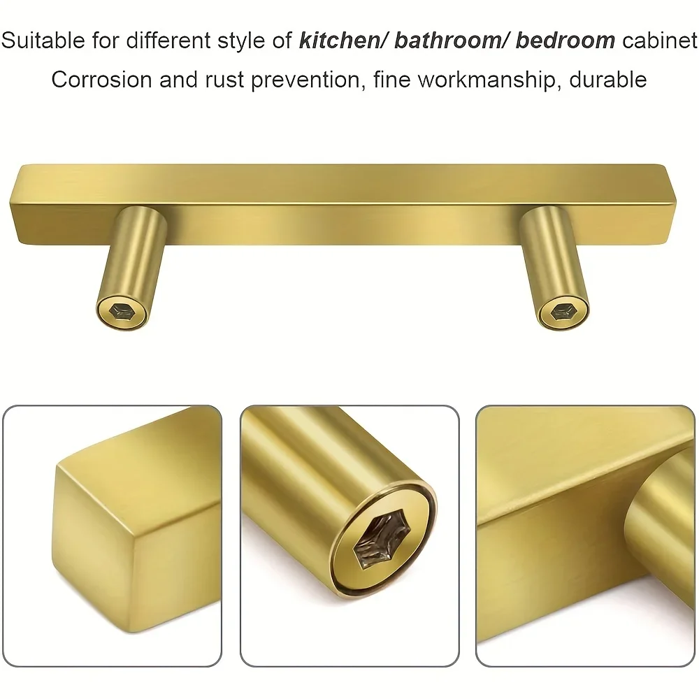 Cabinet Pulls Black Modern Square T Bar Diamter Kitchen Bathroom Cupboard Chest Drawer Handles And Knobs Hardware