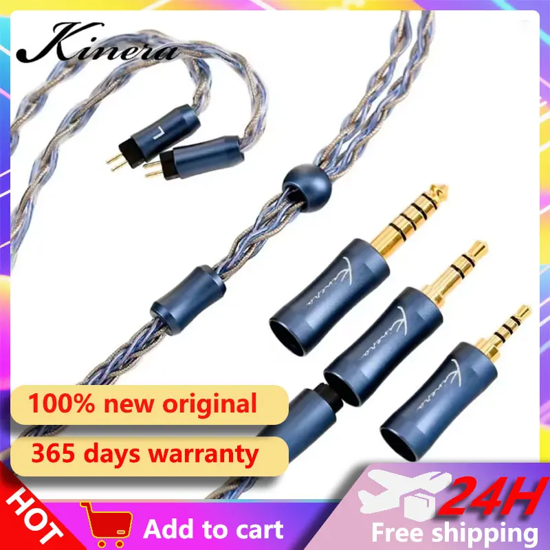 Kinera Ace 2,0 3 en 1 2,5 + 3,5 + 4,4mm auricular HIFI MMCX Cable de actualización Modular equilibrado 0,78 2 pines/conector MMCX enchufe desmontable