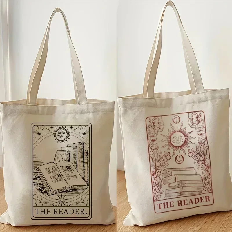 Pw1 vintage die reader muster leinwand umhängetasche, leichte sun shopper vielseitige aufbewahrung tasche