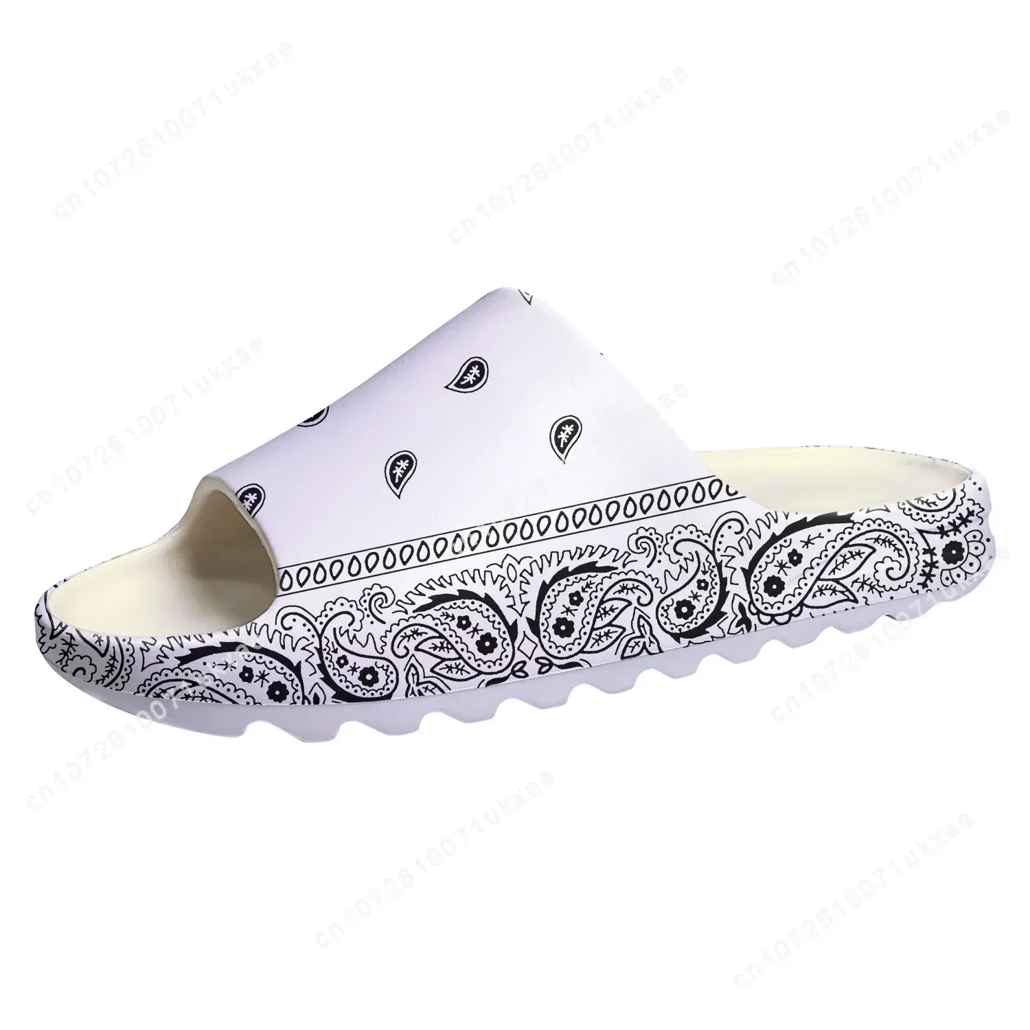 Bandana Paisley Soft Sole Sllipers Home Clogs Black White Blue Step On Water Shoes Mens Womens Step in Custom Sandals