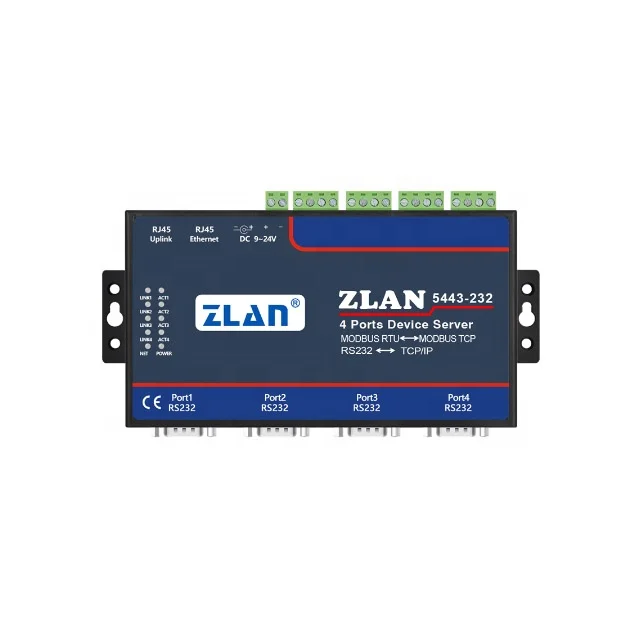 

High performance serial server/Modbus gateway product, which is the flagship product of serial servers ZLAN5443-232