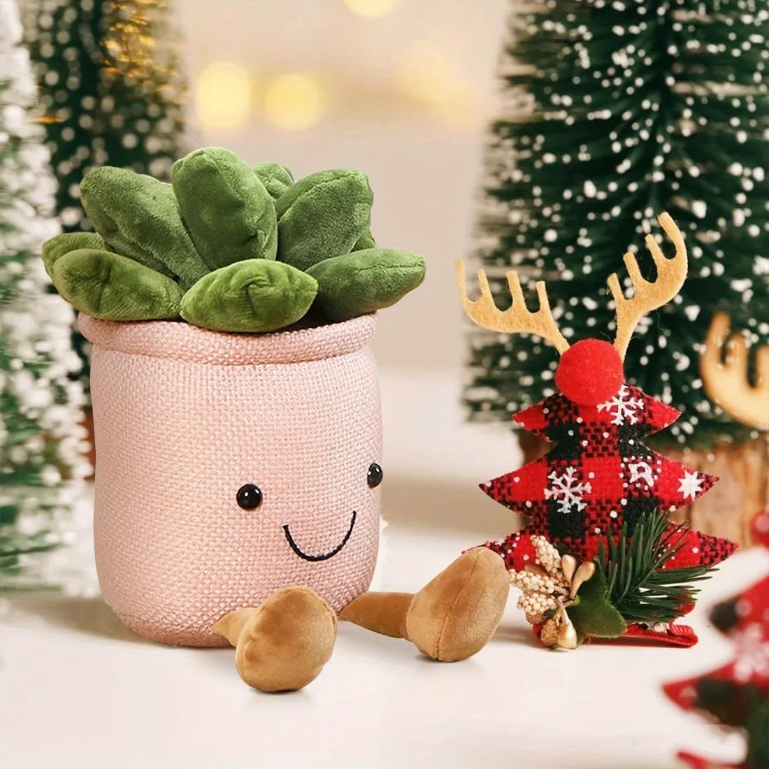 Succulent Plush Toy 25cm - Multi-Color Soft Plushie, Cute Desk Decor, Gift for Plant Lovers, Stuffed Animal for Children