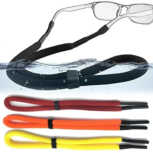 Imagen 2 del producto 1/8 Uds. Gafas de sol antideslizantes cuerda deporte acuático natación flotante ajustable gafas de sol cadena Unisex accesorios para gafas soporte de cuerda