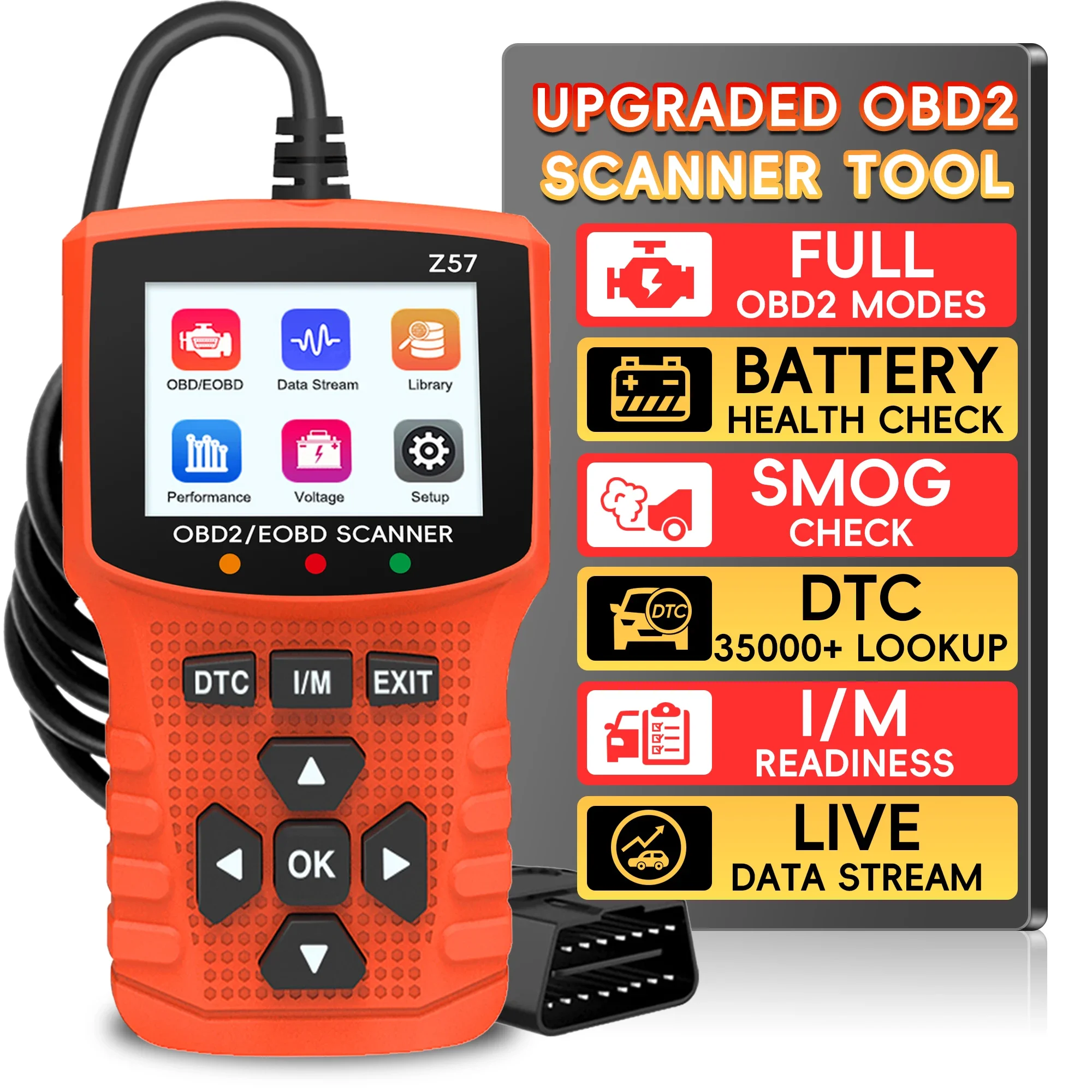 

Professional OBD2 Scanner Tool Mechanical Diagnostic Code Reader Clear Fault Code Reader Real Time Data Check Engine Light Z57