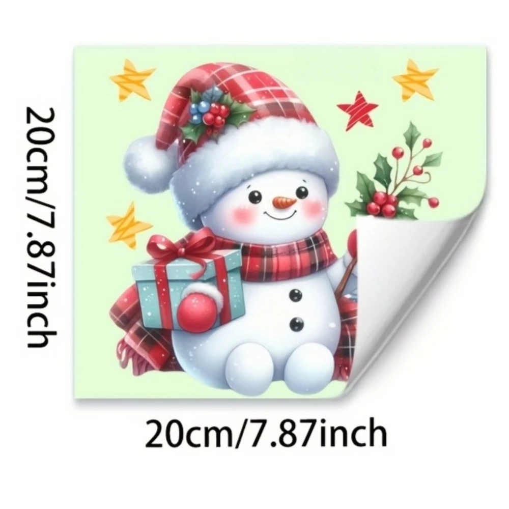 1 قطعة عيد الميلاد يتوهج في الظلام الإبداعية ثلج ذاتية اللصق مقاوم للماء مثالية لشارات الحائط في غرف النوم وغرف المعيشة #2