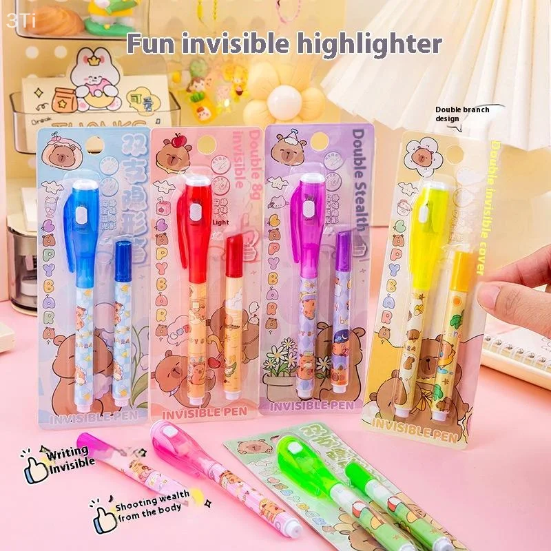 น่ารัก Capybara ที่มองไม่เห็นปากกาพลาสติกปากกาอัลตราไวโอเลต Originality Highlighter Markers ตลก Glitter ปากกาปากกาที่มองไม่เห็น
