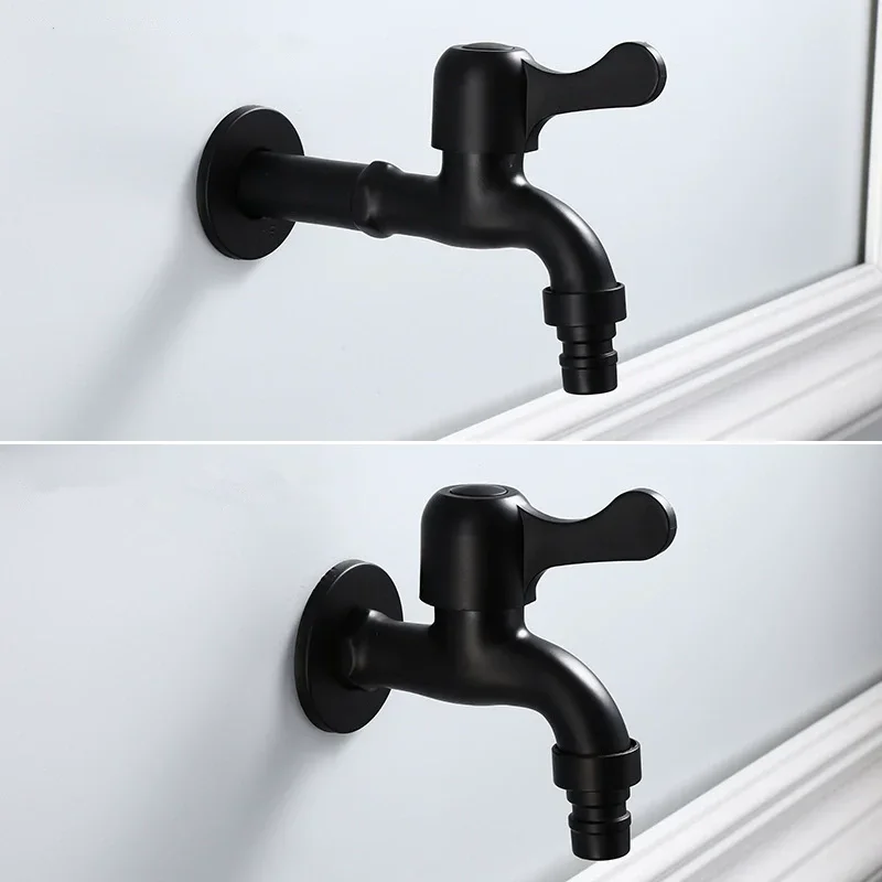 Black Bathroom Faucet Brass Tap Outdoor Garden Taps Washing Machine Faucet Mop Luxury Decorative Kitchen Tap WC Bibcock