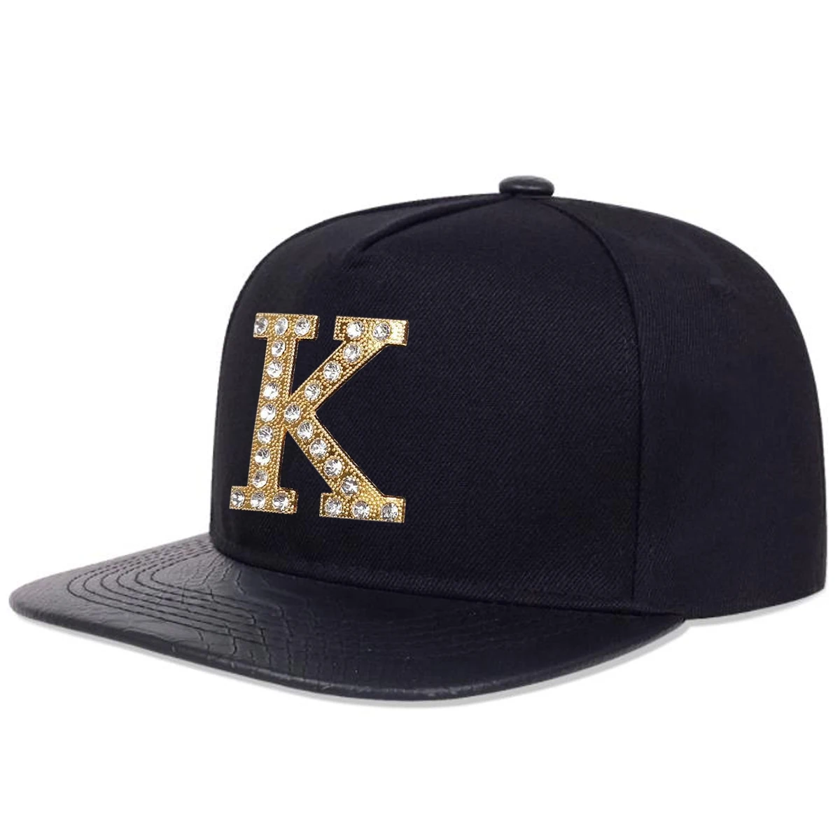Unisex K Letter Label With Drill Hip-hop Hats Spring Autumn Outdoor Adjustable Casual Baseball Caps Sunscreen Hat