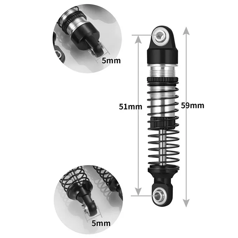 Amortisseurs en aluminium pour accessoires sur chenilles Rc, pour chenille 1/18 RC TRX4M TRX-4M Bronco Defender, pièces de mise à niveau