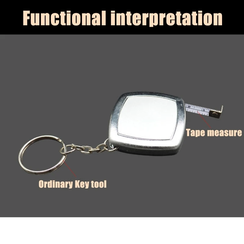 2 Meter Keychain Tape Measure for Indoor and Outdoor Use Small Steel Tape Measure Portable Measurement Tool Pocket Size Y5GA