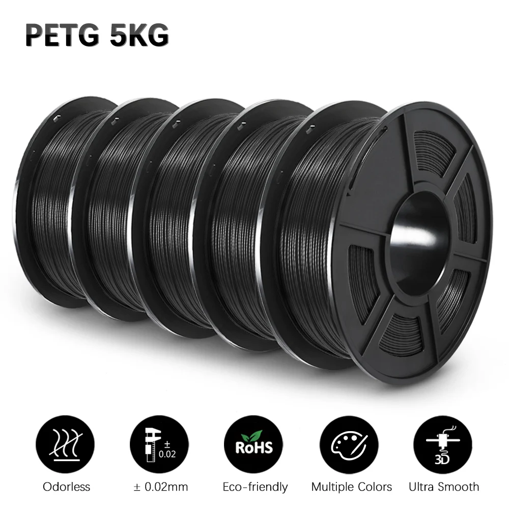 До 3D-нить PETG/EASY ABS/TPU/ASA Filamnet 1,75 мм 5 рулонов 1 кг (TPU 0,5 кг/рулон) Нить для 3D-принтера для 3D-принтера