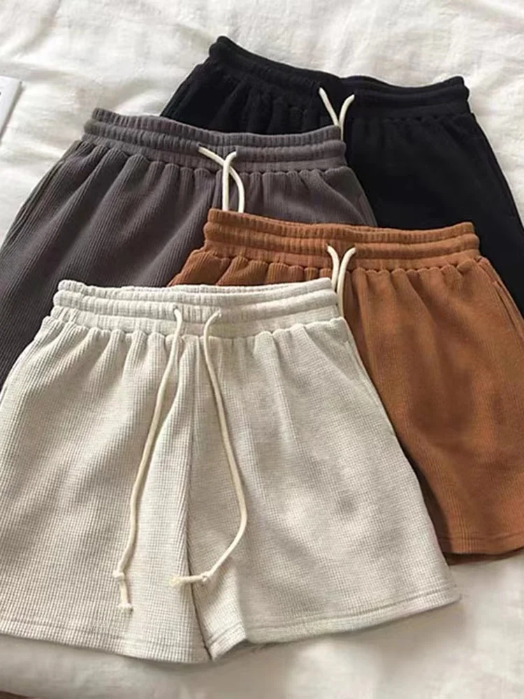 

Серые повседневные спортивные шорты-бермуды женские, весна 2026, для похудения, домашние, для сна, прогулочные, укороченные, для поездок на работу, прямого кроя