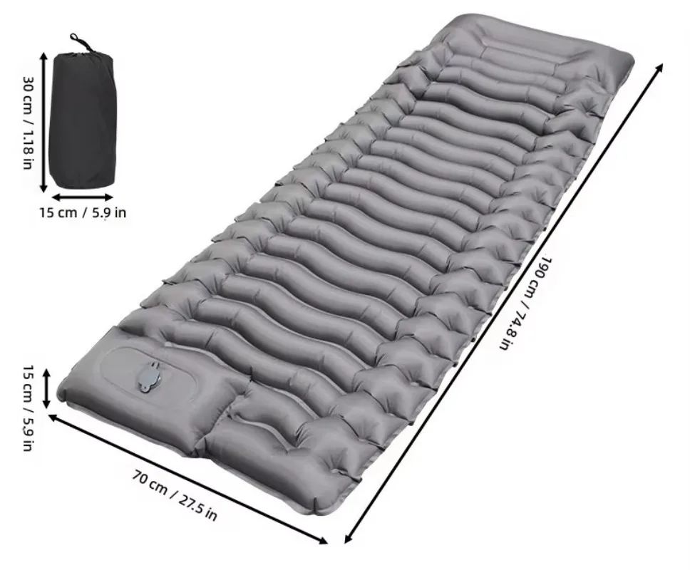 Cross-border Thickened Inflatable Mattress Portable Camping Foldable Outdoor Foot Pedal Air Cushion Tent Sleeping Fast Delivery