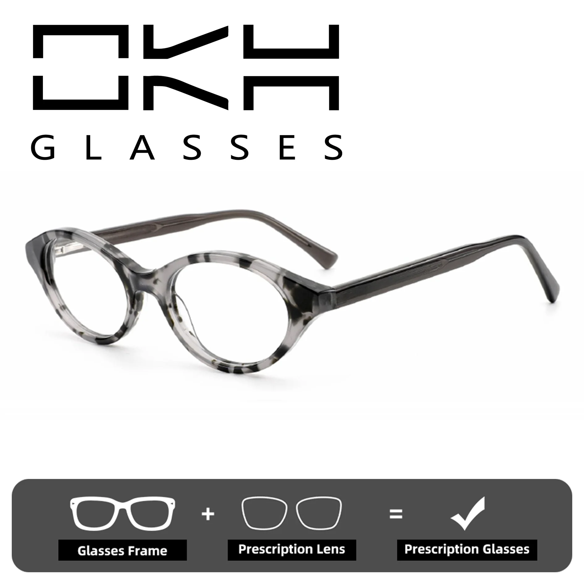 OKH Women Myopia Reading Glasses Custom Prescription Anti Blue Light Progressive Optical Lenses Exquisite Office Eyewear