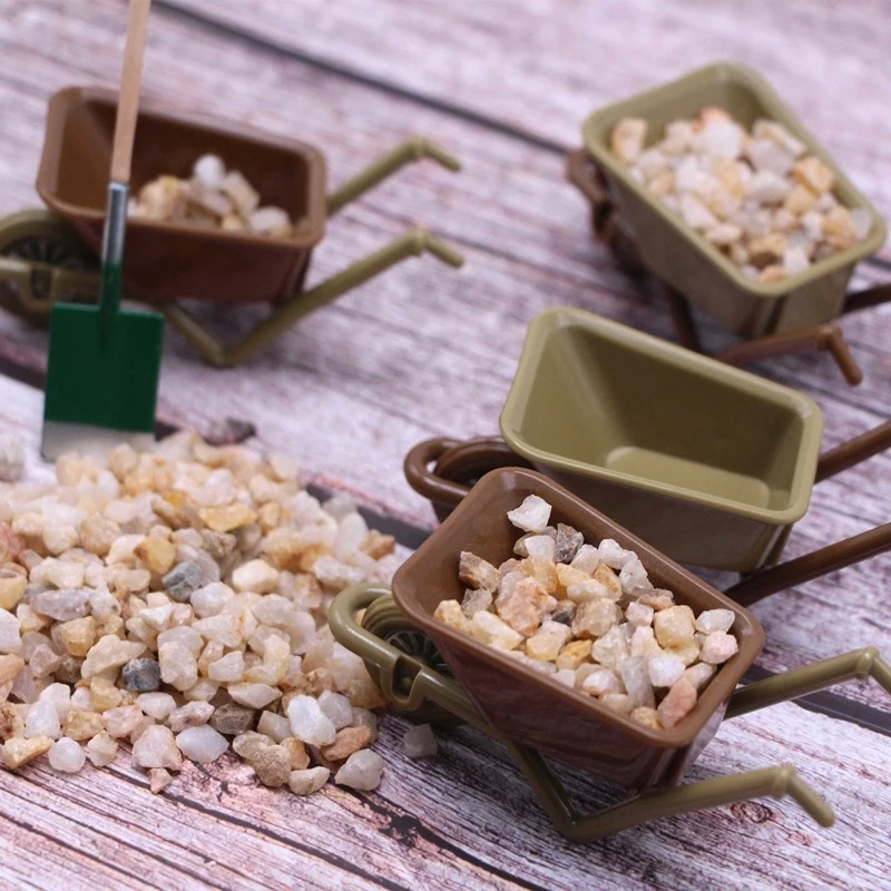 Carro en miniatura para casa de muñecas, Mini remolque, herramienta de granja, modelo, muebles de jardín, juguete de decoración, 1 ud.