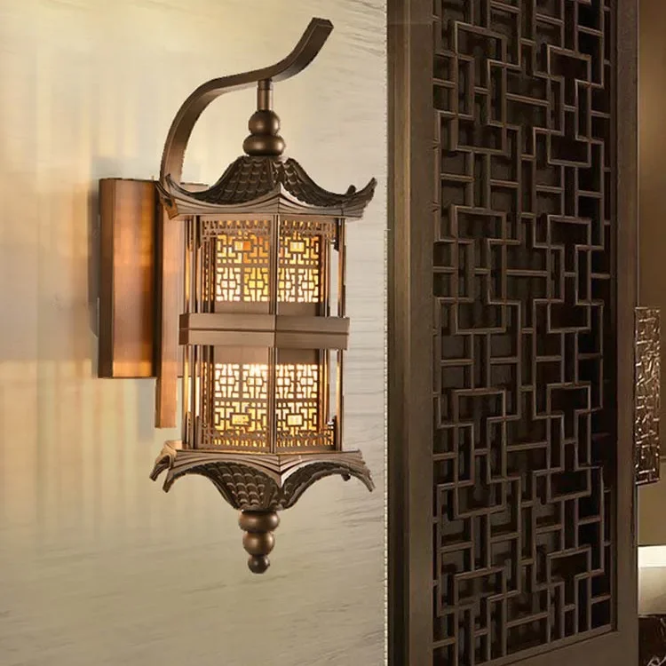 New Chinese wall lamp, living room background wall, Zen antique decoration, villa entrance balcony, aisle staircase, Chinese sty