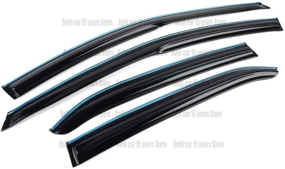 For 2018 2019 2020 2021 2022 Toyota Camry Window Visors Tinted Chrome Rain Trim Wind Deflector 4pcs