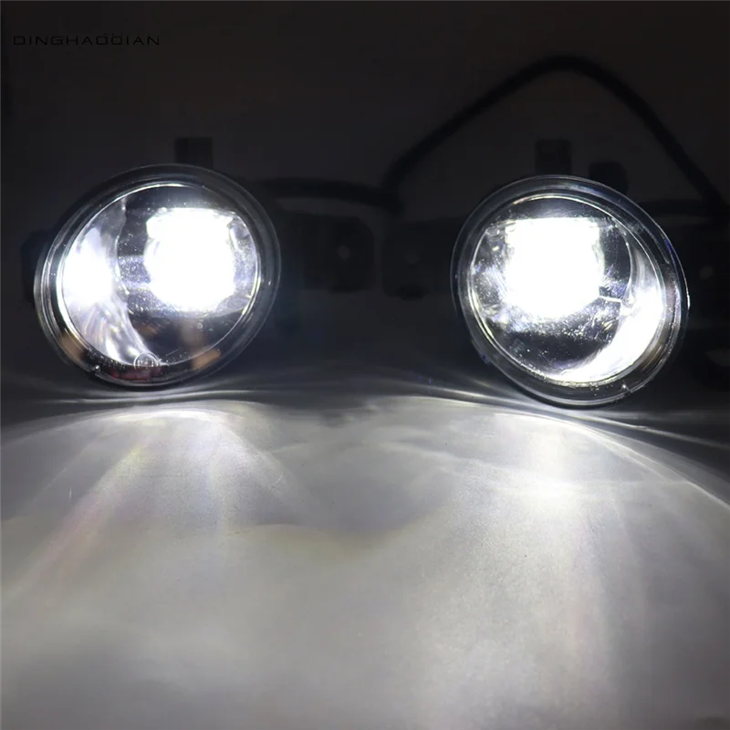 

AEF2-1Pair Car Front Bumper LED Fog Light Assembly For Nissan Almera X-Trail Altima March Urvan Primera Lensrrunning Lamp