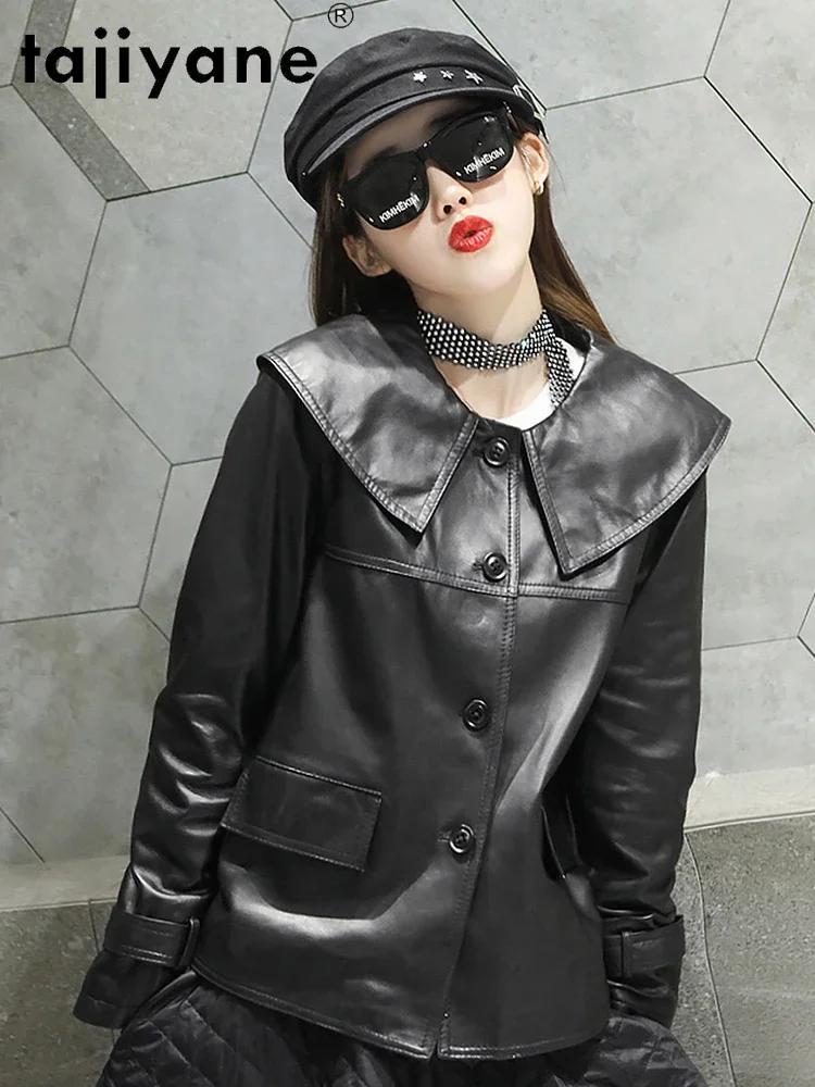 Tajiyane frauen Leder Jacke Echt Schaffell Mantel Weiblichen Koreanischen Stil Mäntel und Jacken Frauen Frühling 2021 Veste Femme Pph4506