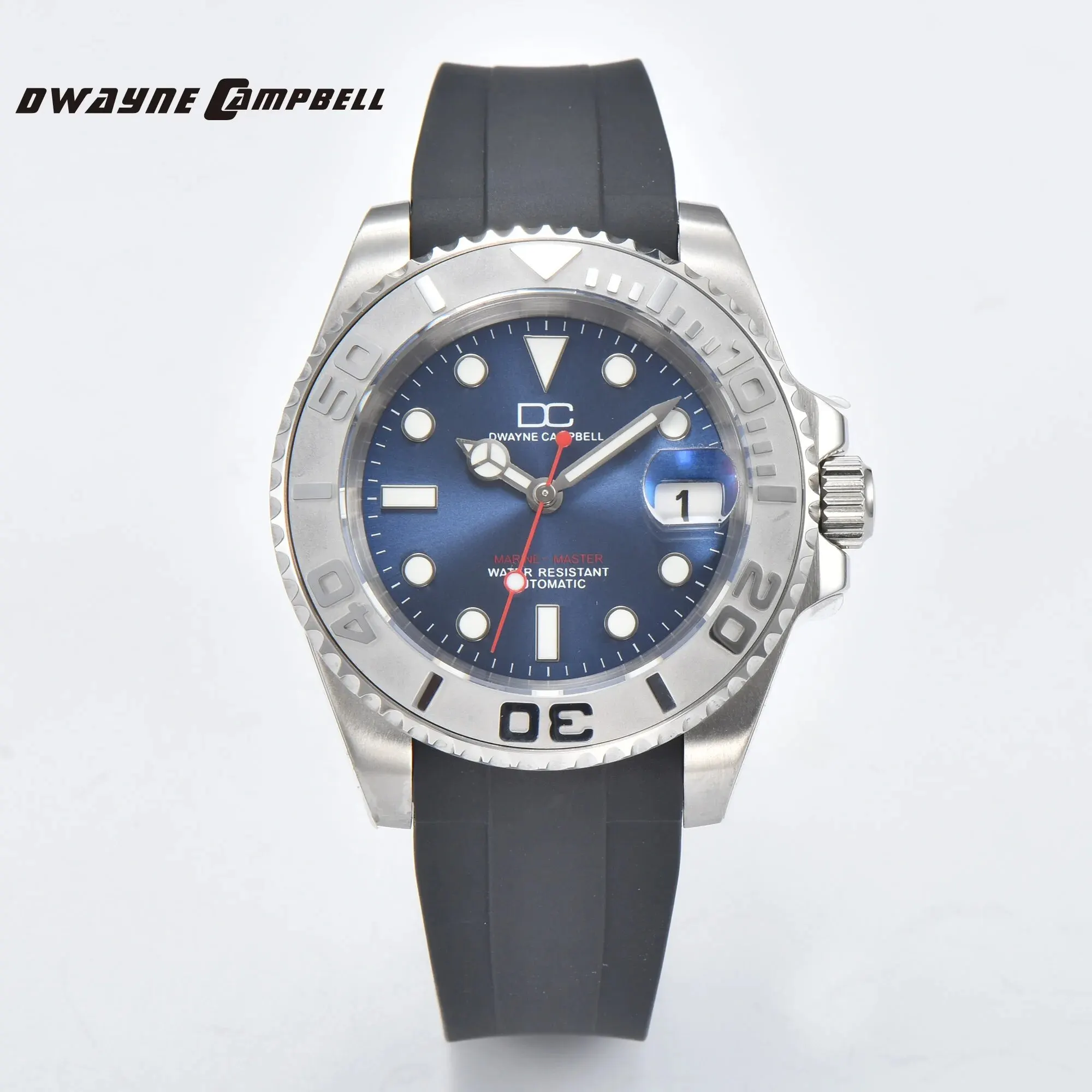 Dwayne campbell nh35 Herren mechanische Uhr wasserdichtes Gummiband leuchtende Saphirglas Sport uhr 5