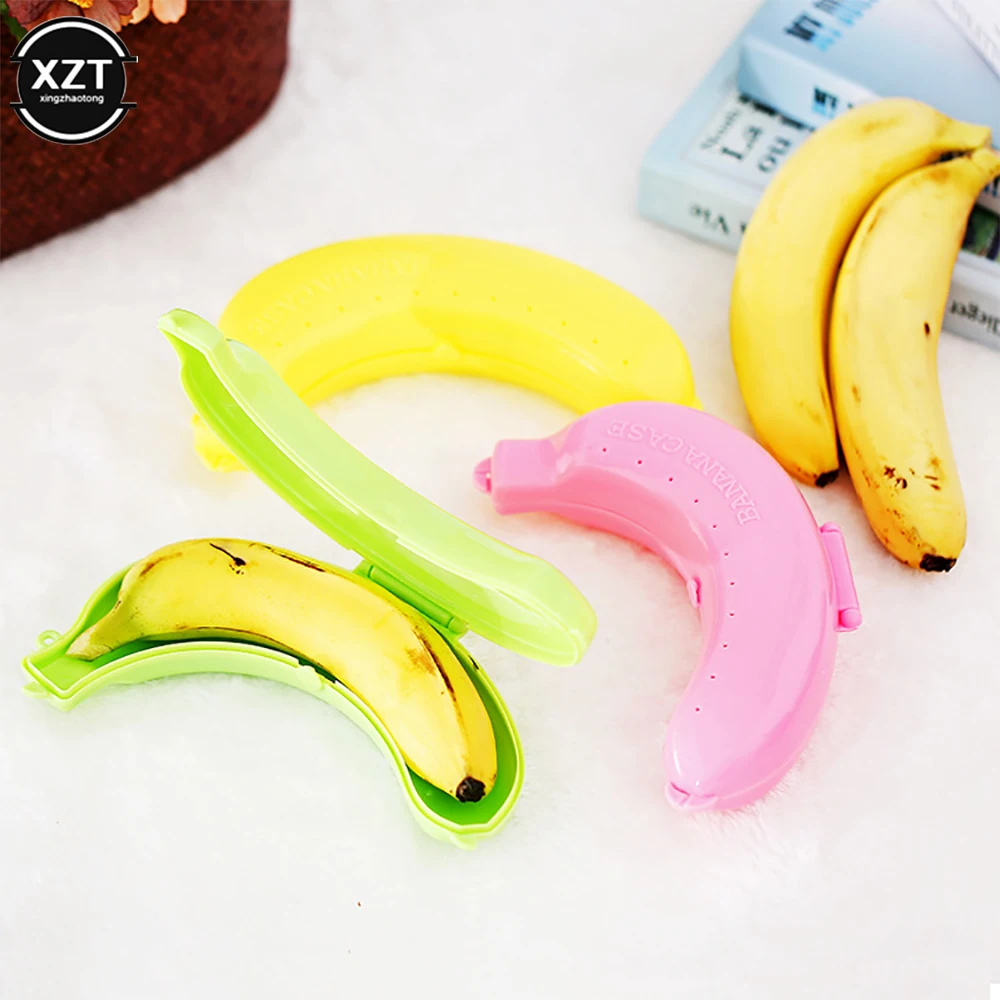 Cute 3 Colors Fruit Banana Protector Box Holder Case Lunch Container Storage Box Kids Outdoor Travel Carry Candy Snacks Holder