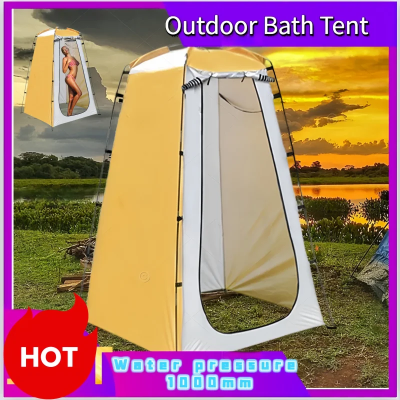 

190T портативная палатка для душа для конфиденциальности, уличная водонепроницаемая палатка для раздевалки с окном для кемпинга, пешего туризма, пляжа, туалета, душа, летучей мыши