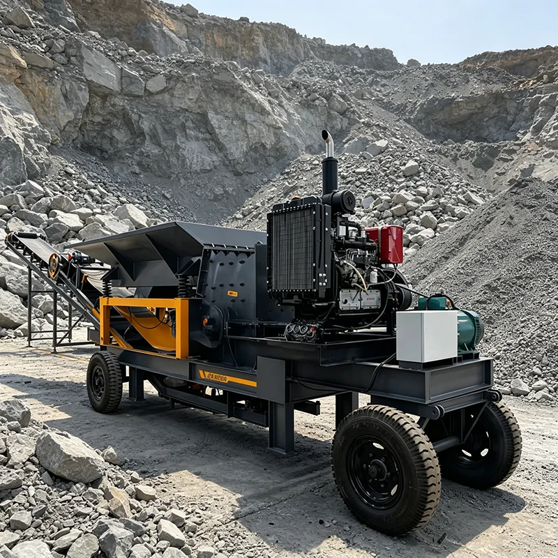 Portable Mobile Crusher Diesel Jaw Crusher For Coal Mine Ore Clay Brick Crushing Small-Scale Project