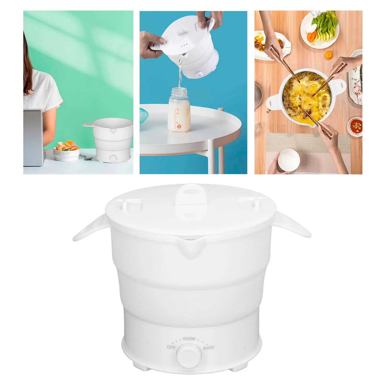 

Multi Portable Foldable Silicone Pot For Travel 110-240V Kettle Electric Cook Hot Pot Water Boiler Camping Folding Electric Pot