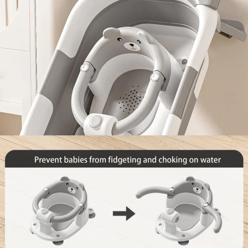 Q81A Infant Bath Chair for Baby Sitting Up Nonslip Toddler Tub Bathing Chair Shower Stool Comfort with Strong Suction Cups