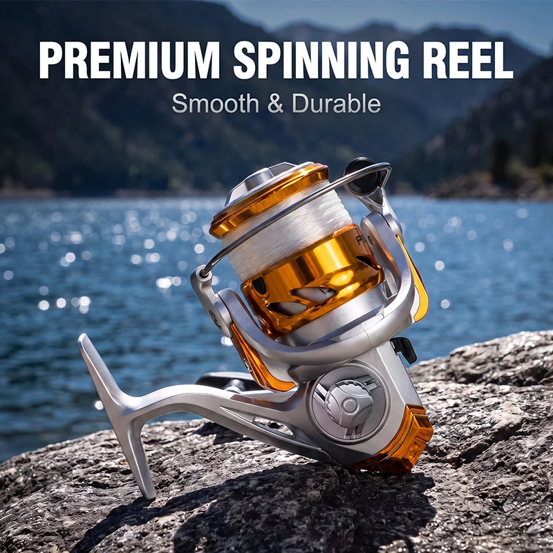 High Performance Spinning Reel, Smooth & Long-lasting, Ergonomic Frame, Versatile Tackle for Freshwater & Saltwater Fishing